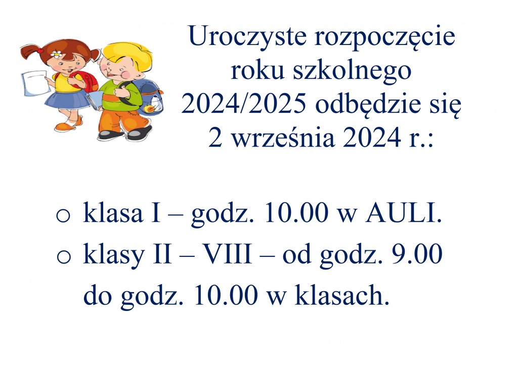 Uroczyste rozpoczęcie roku szkolnego 2024